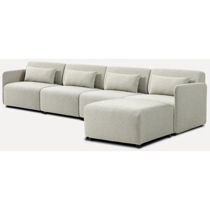 Hjem interiors Mia Beige 4-Zits Bank met Ottoman