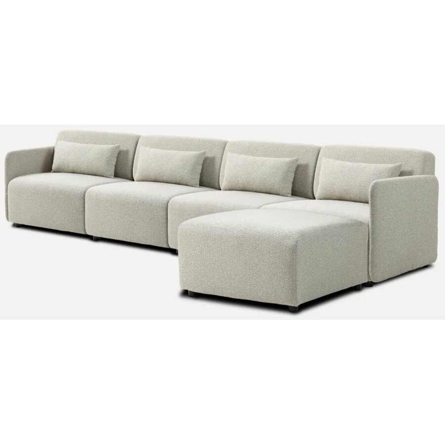 Mia Beige 4-Zits Bank met Ottoman Mia Beige 4-Zits Bank met Ottoman