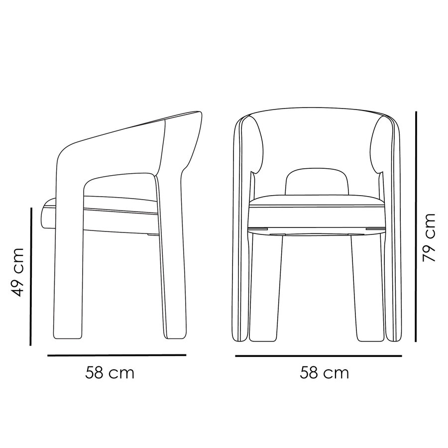 Splendor Pompoen Bouclé Eetkamerstoel