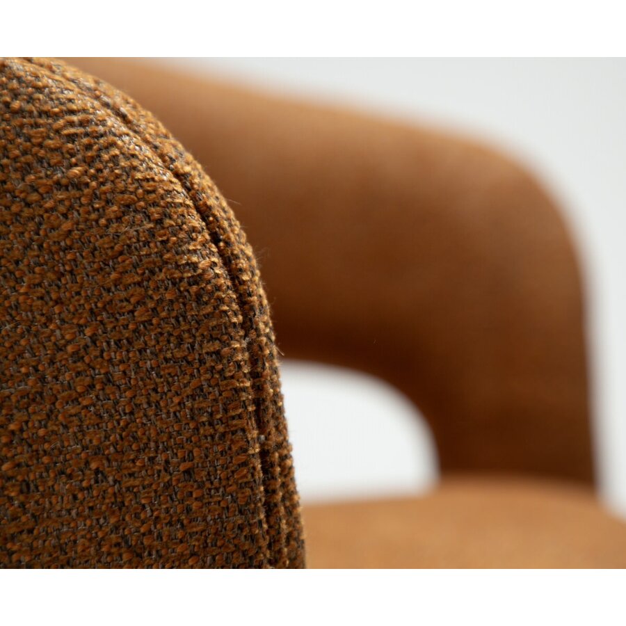 Splendor Pompoen Bouclé Eetkamerstoel