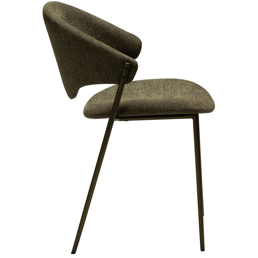 Zone Eetkamerstoel Oljifgroen Bouclé