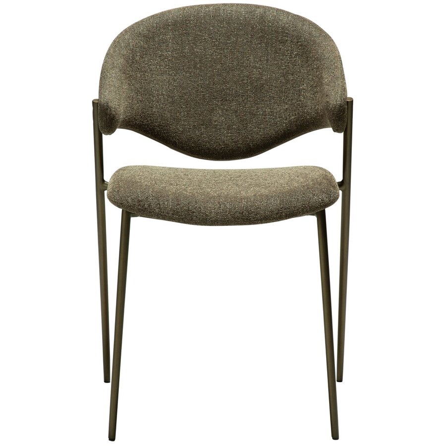 Zone Eetkamerstoel Oljifgroen Bouclé