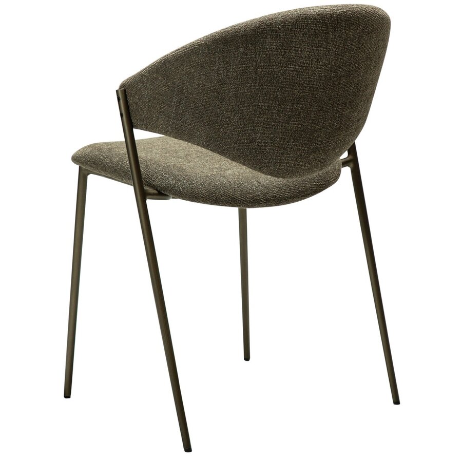 Zone Eetkamerstoel Oljifgroen Bouclé