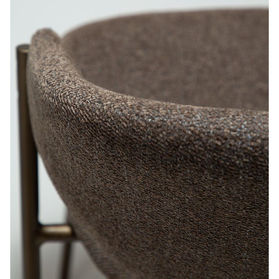 Zone Eetkamerstoel Bruin Bouclé