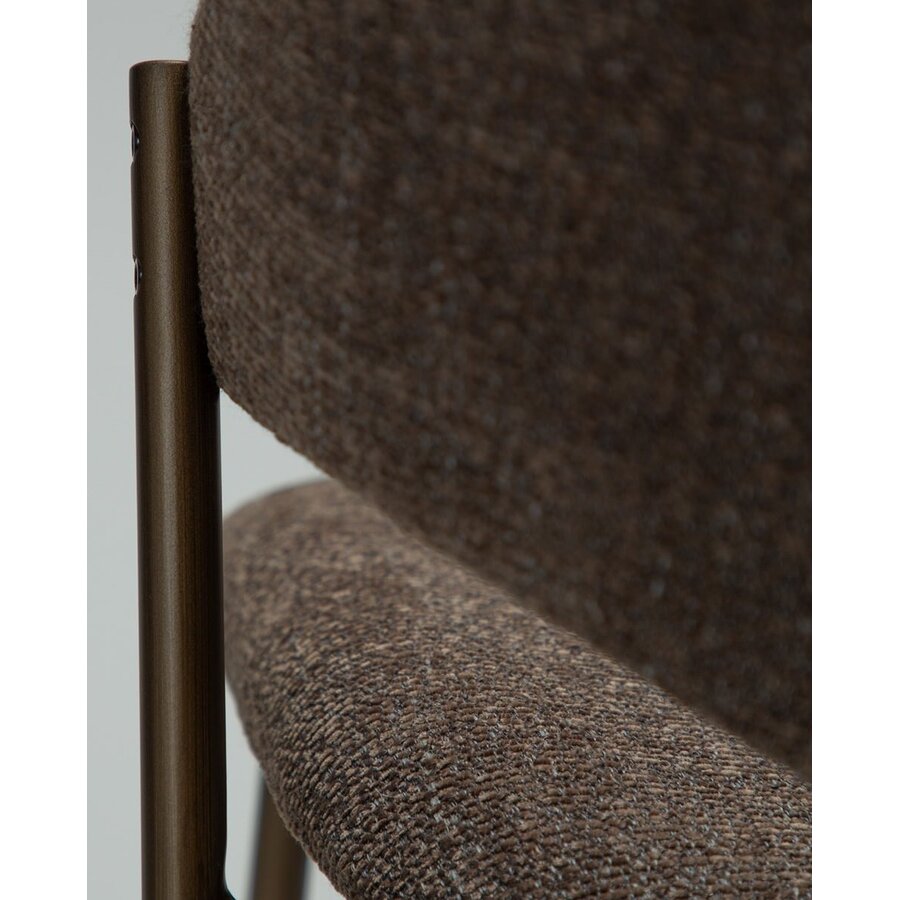 Zone Eetkamerstoel Bruin Bouclé