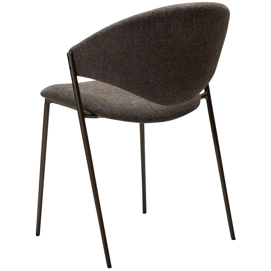 Zone Eetkamerstoel Bruin Bouclé