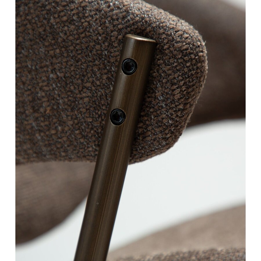 Zone Eetkamerstoel Bruin Bouclé