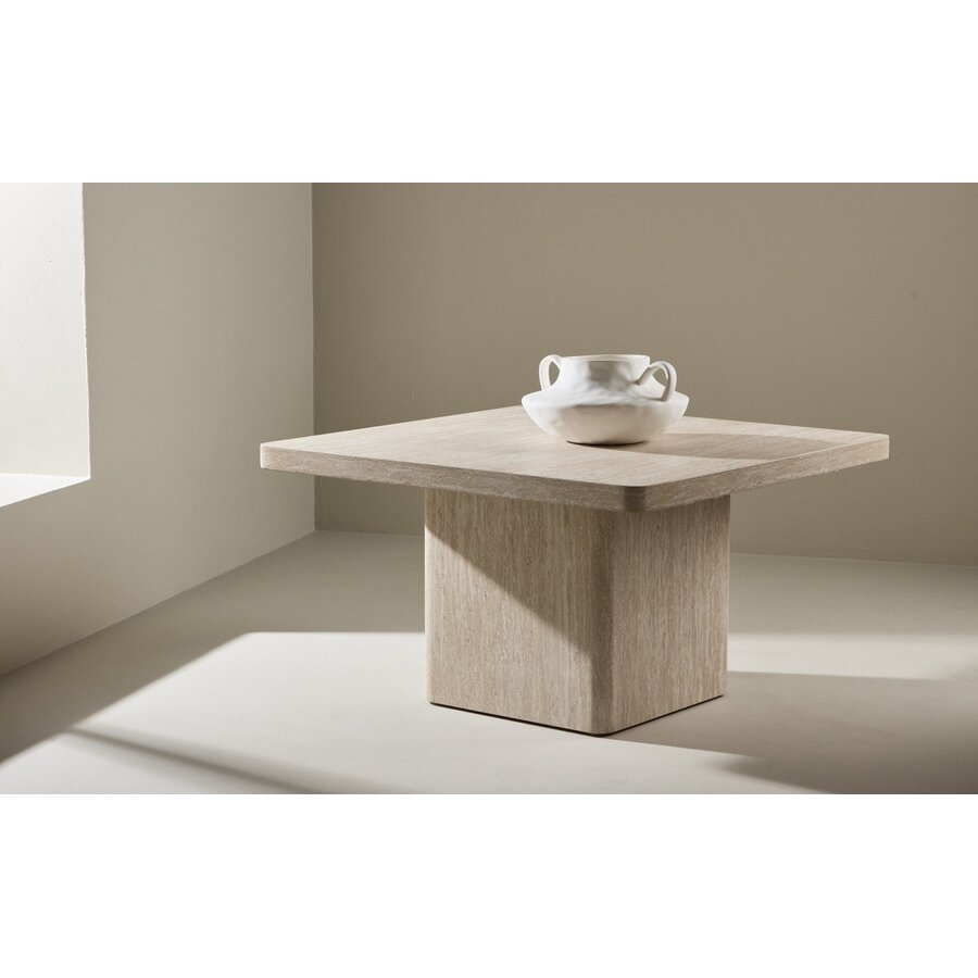 Qvart Travertijn Beige Salontafel Vierkant