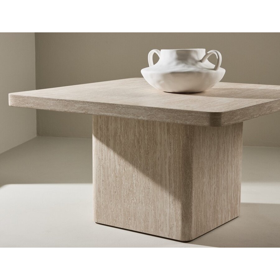 Qvart Travertijn Beige Salontafel Vierkant