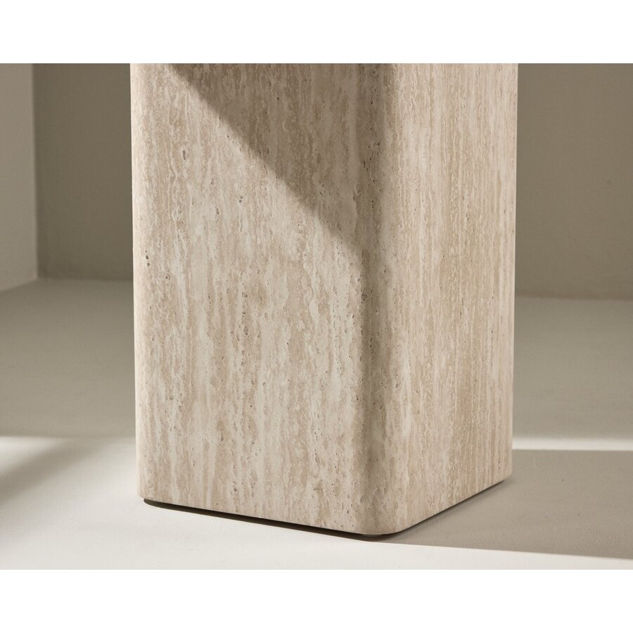 Qvart Travertijn Beige Bijzettafel Vierkant