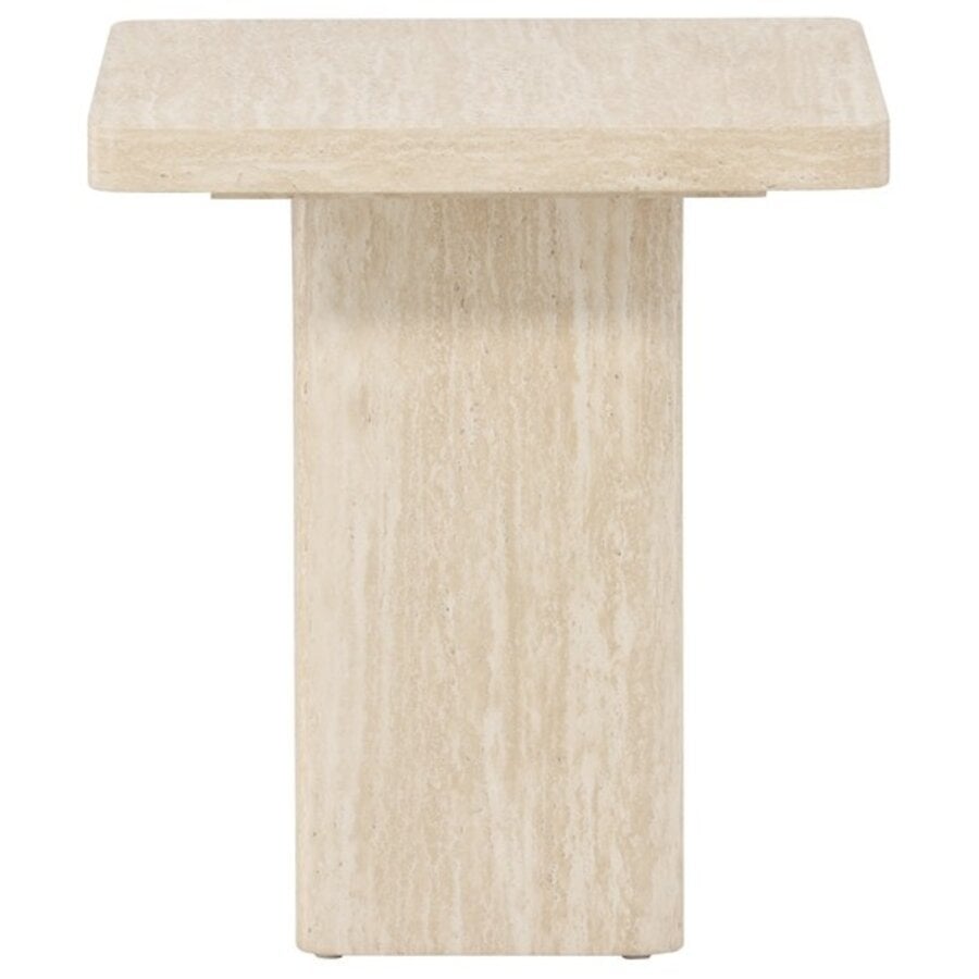 Qvart Travertijn Beige Bijzettafel Vierkant