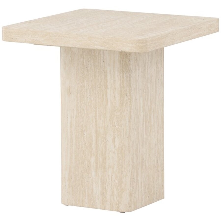 Qvart Travertijn Beige Bijzettafel Vierkant