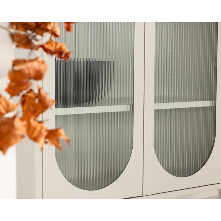 Lima Beige Vitrinekast H180 cm