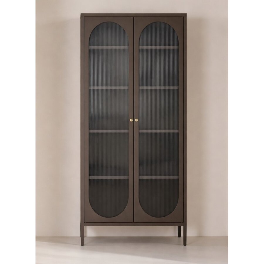 Lima Bruin Vitrinekast H180 cm