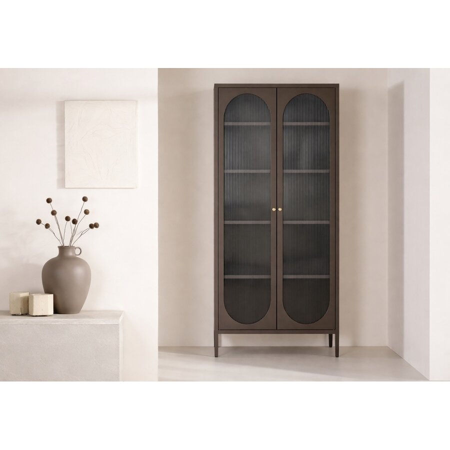 Lima Bruin Vitrinekast H180 cm