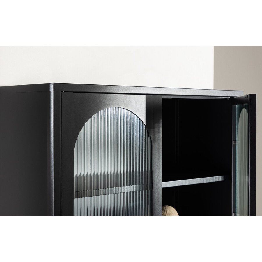 Lima Zwart Vitrinekast H180 cm