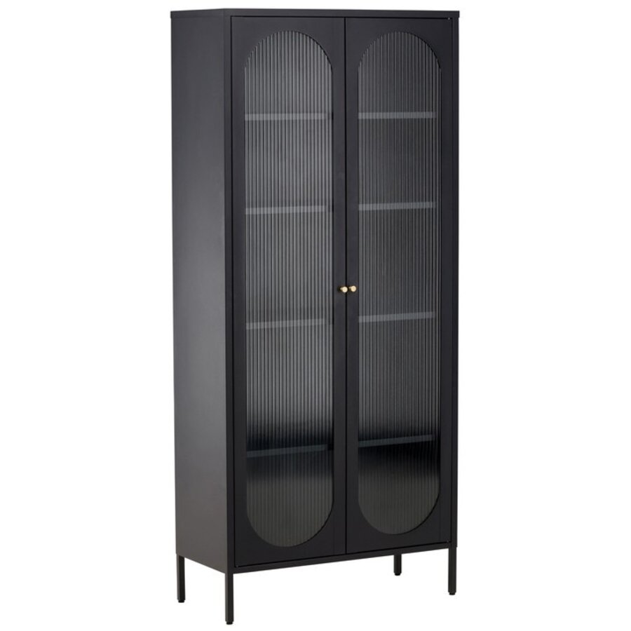 Lima Zwart Vitrinekast H180 cm