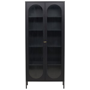 Hjem Interiors Lima Zwart Vitrinekast H180 cm Hjem Interiors Lima Zwart Vitrinekast H180 cm