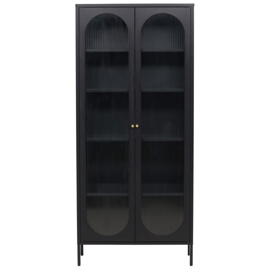 Lima Zwart Vitrinekast H180 cm