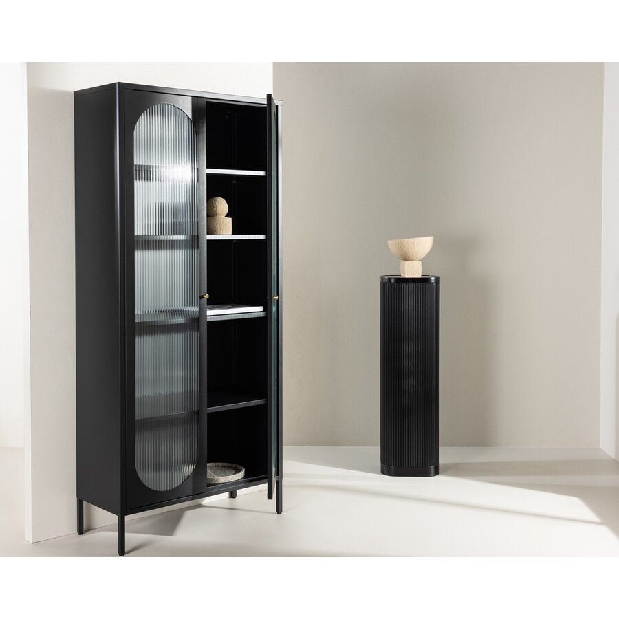 Lima Zwart Vitrinekast H180 cm