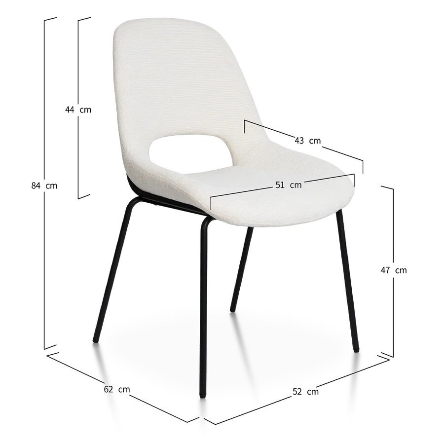 Julie Eetkamerstoel Lichtgrijs Bouclé