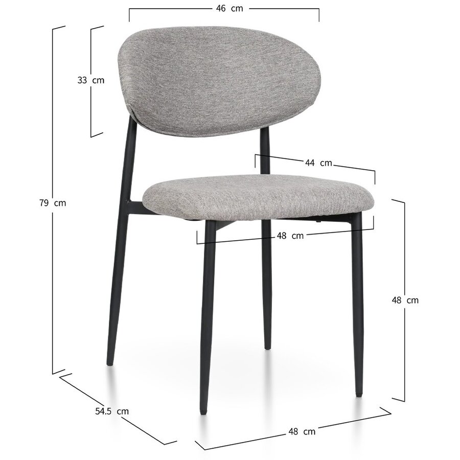 Samuel Eetkamerstoel Grijs