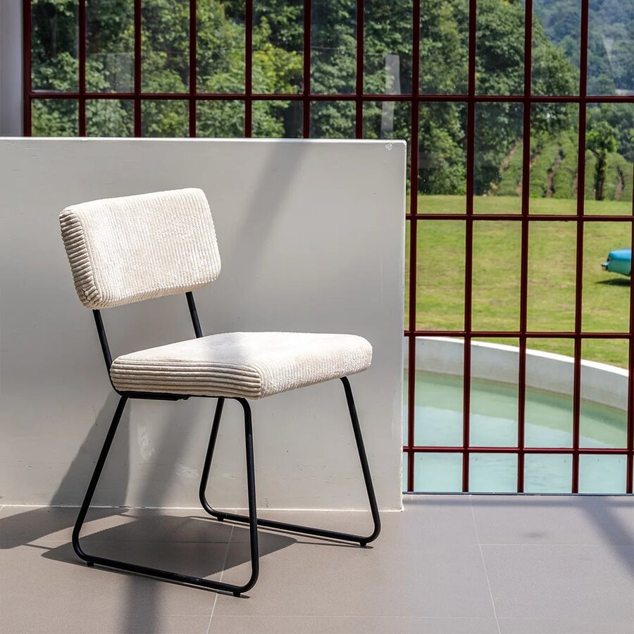 Melvin Ribstof Eetkamerstoel Beige