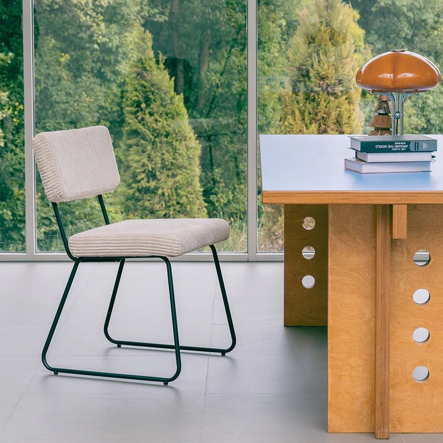 Melvin Ribstof Eetkamerstoel Beige