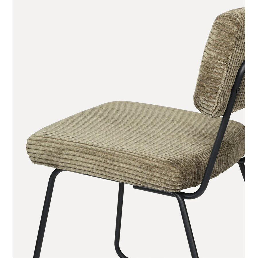 Melvin Ribstof Eetkamerstoel Olijfgroen