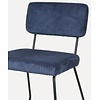 Melvin Ribstof Eetkamerstoel Marineblauw
