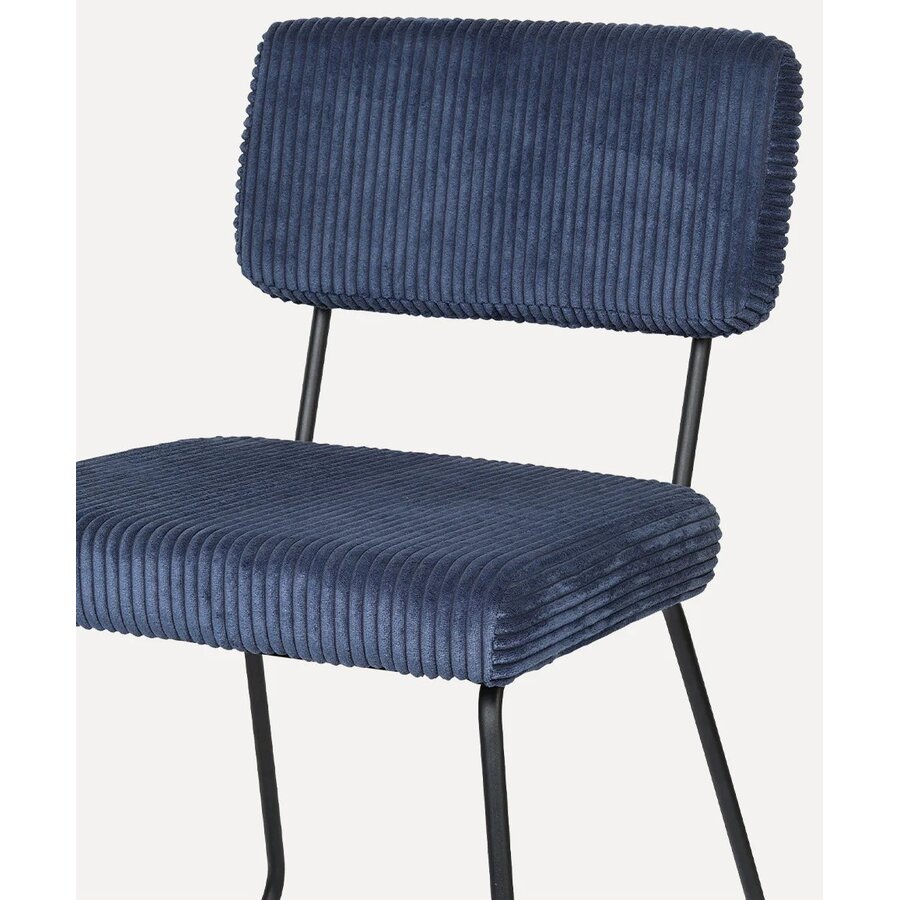 Melvin Ribstof Eetkamerstoel Marineblauw