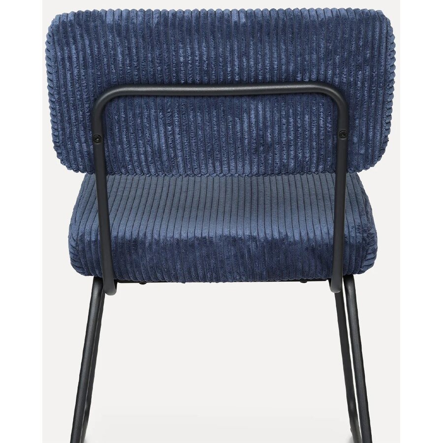 Melvin Ribstof Eetkamerstoel Marineblauw