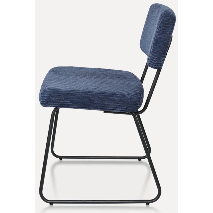 Melvin Ribstof Eetkamerstoel Marineblauw