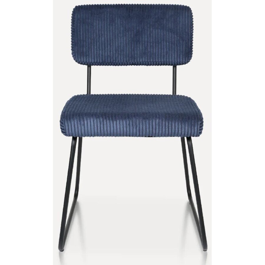 Melvin Ribstof Eetkamerstoel Marineblauw