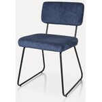 Hjem Interiors Melvin Ribstof Eetkamerstoel Marineblauw