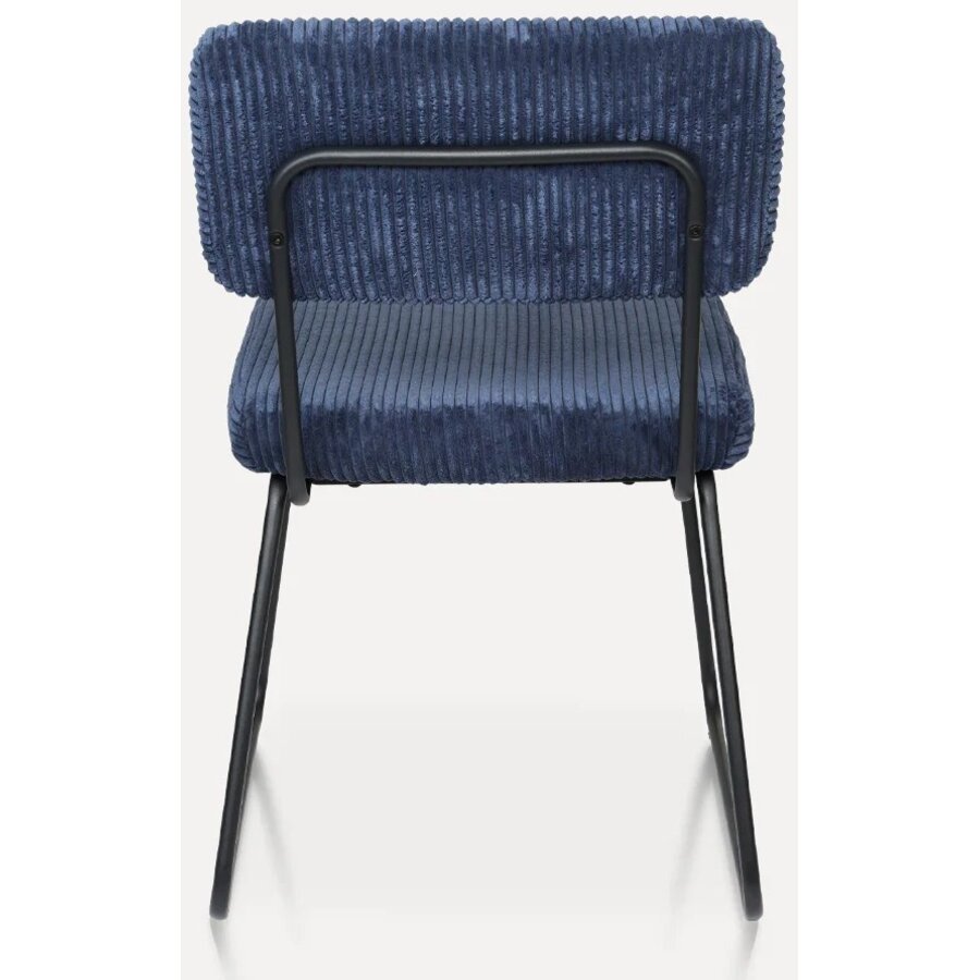 Melvin Ribstof Eetkamerstoel Marineblauw