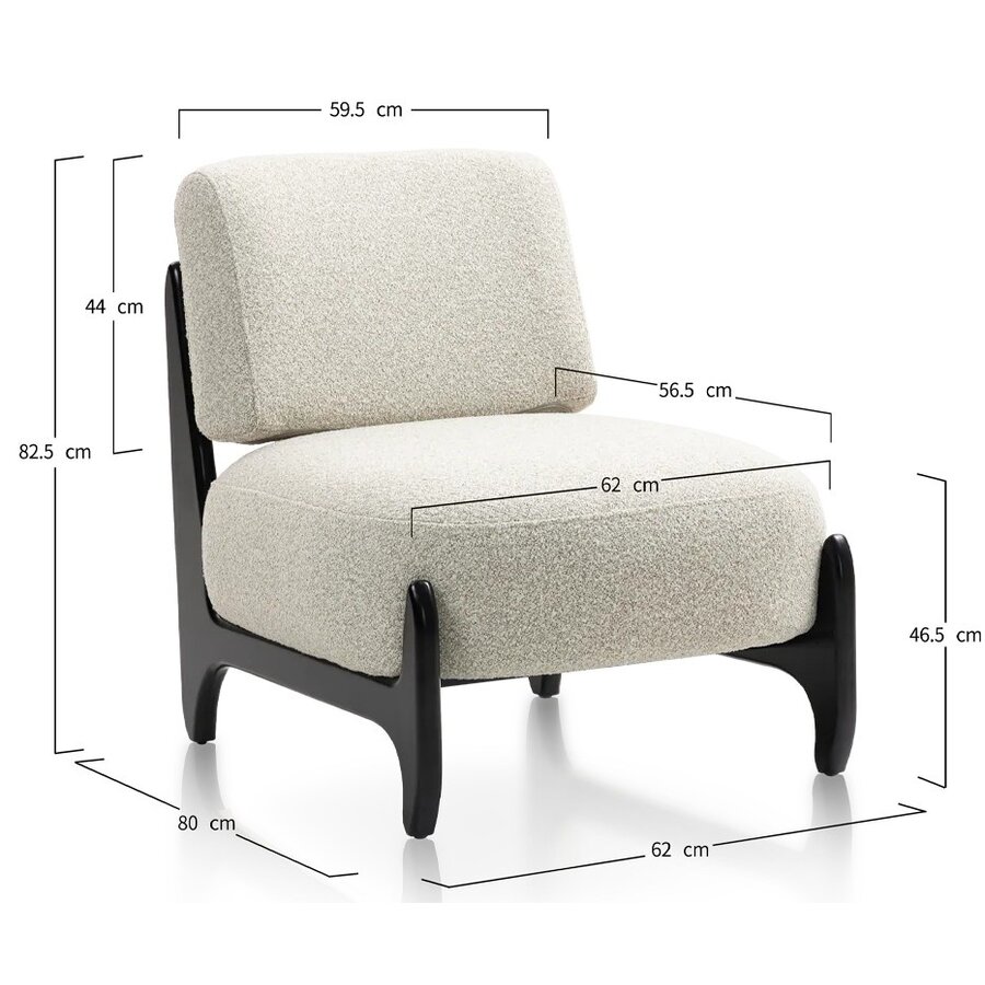 Naomi Loungestoel Beige/Zwart