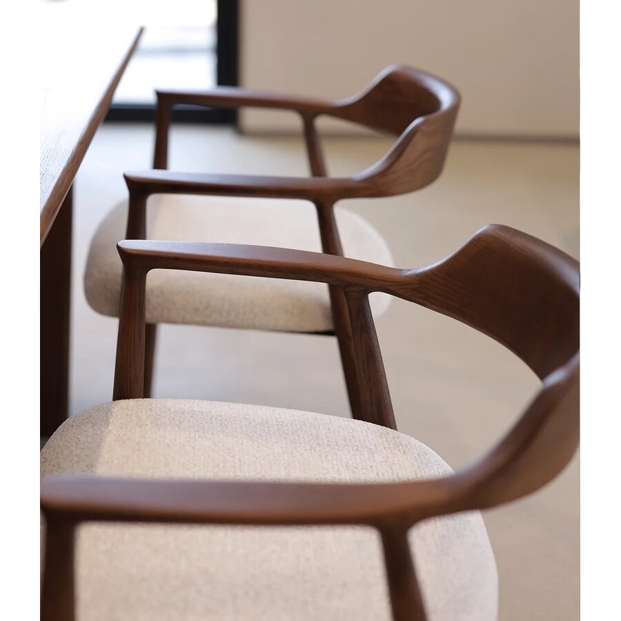 Eden Eetkamerstoel Walnoot/Wit