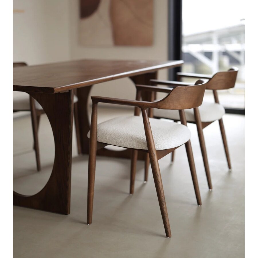 Eden Eetkamerstoel Walnoot/Wit