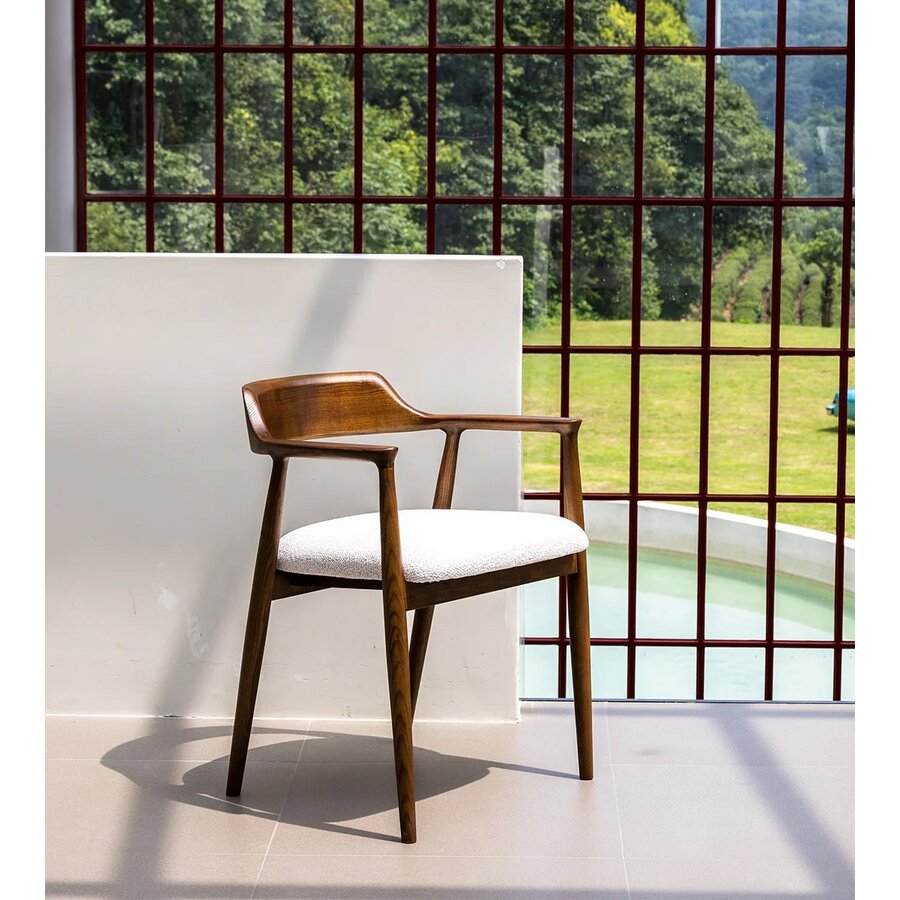 Eden Eetkamerstoel Walnoot/Wit