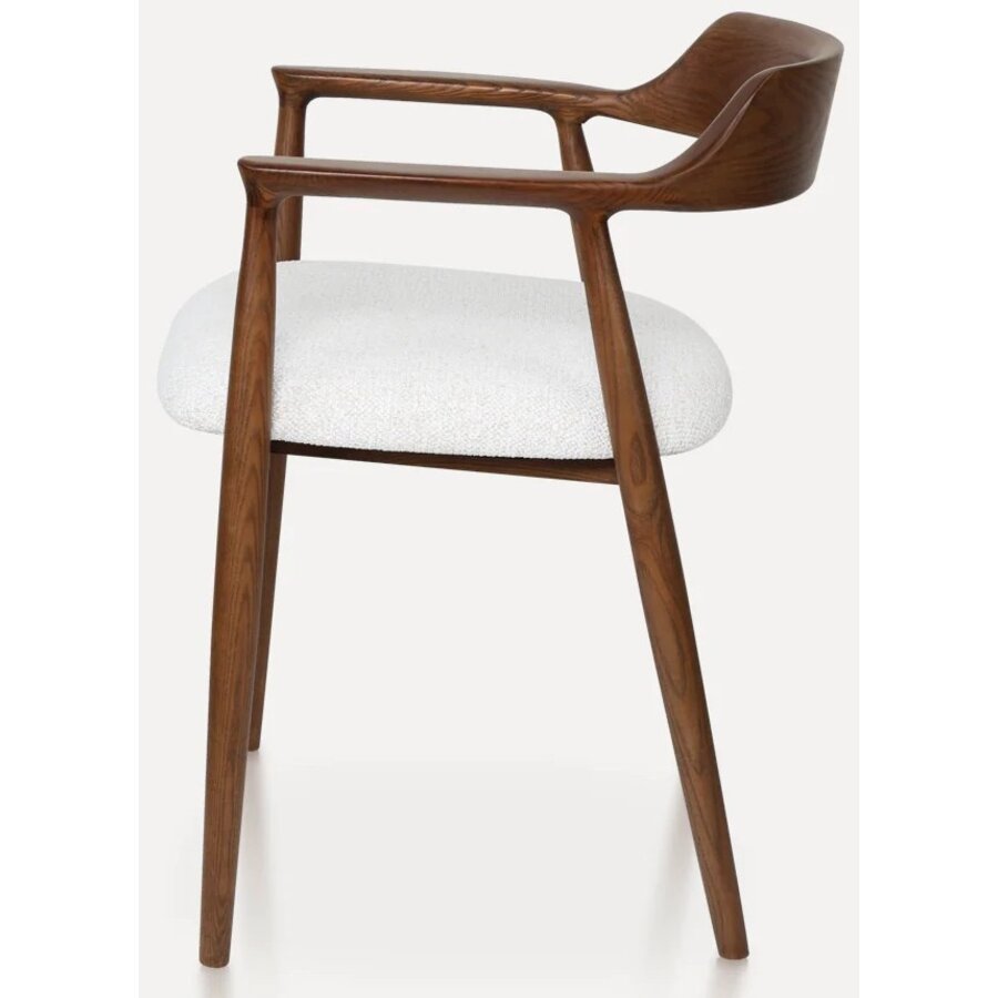 Eden Eetkamerstoel Walnoot/Wit