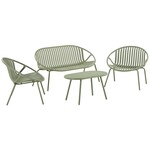 House Nordic Sally 4-delige Loungeset Groen
