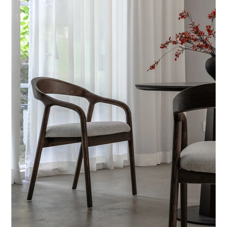 Shane Eetkamerstoel Walnoot/Wit