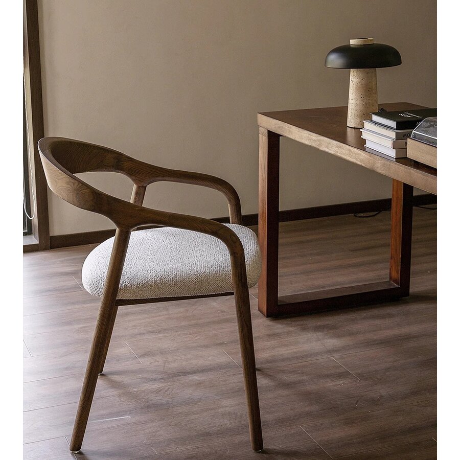 Shane Eetkamerstoel Walnoot/Wit