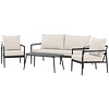 Taromina 4-Delige Loungeset Beige/Zwart
