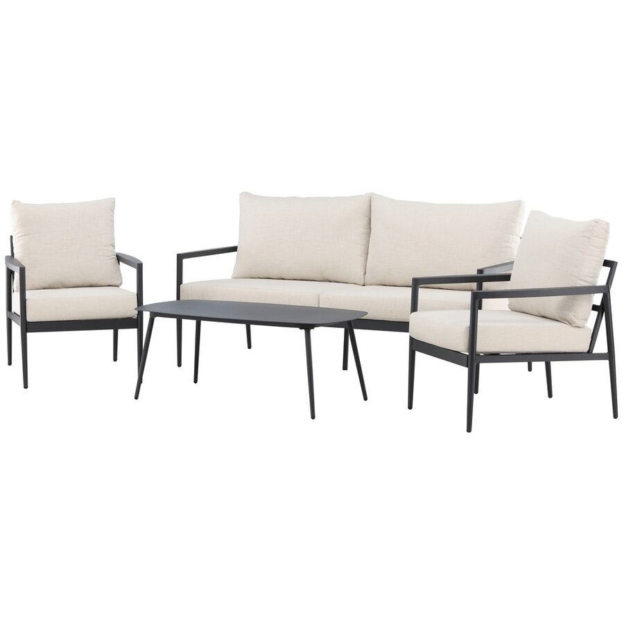 Taromina 4-Delige Loungeset Beige/Zwart