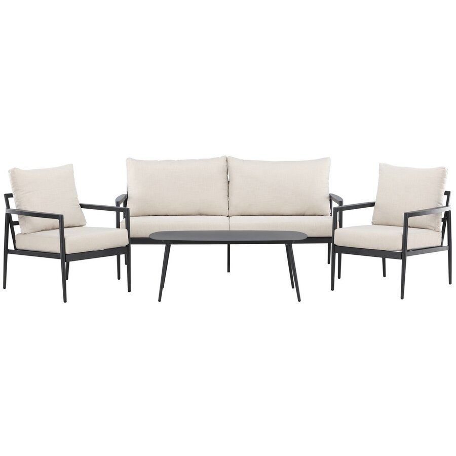 Taromina 4-Delige Loungeset Beige/Zwart