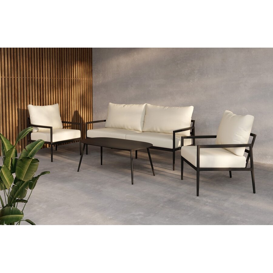 Taromina 4-Delige Loungeset Beige/Zwart