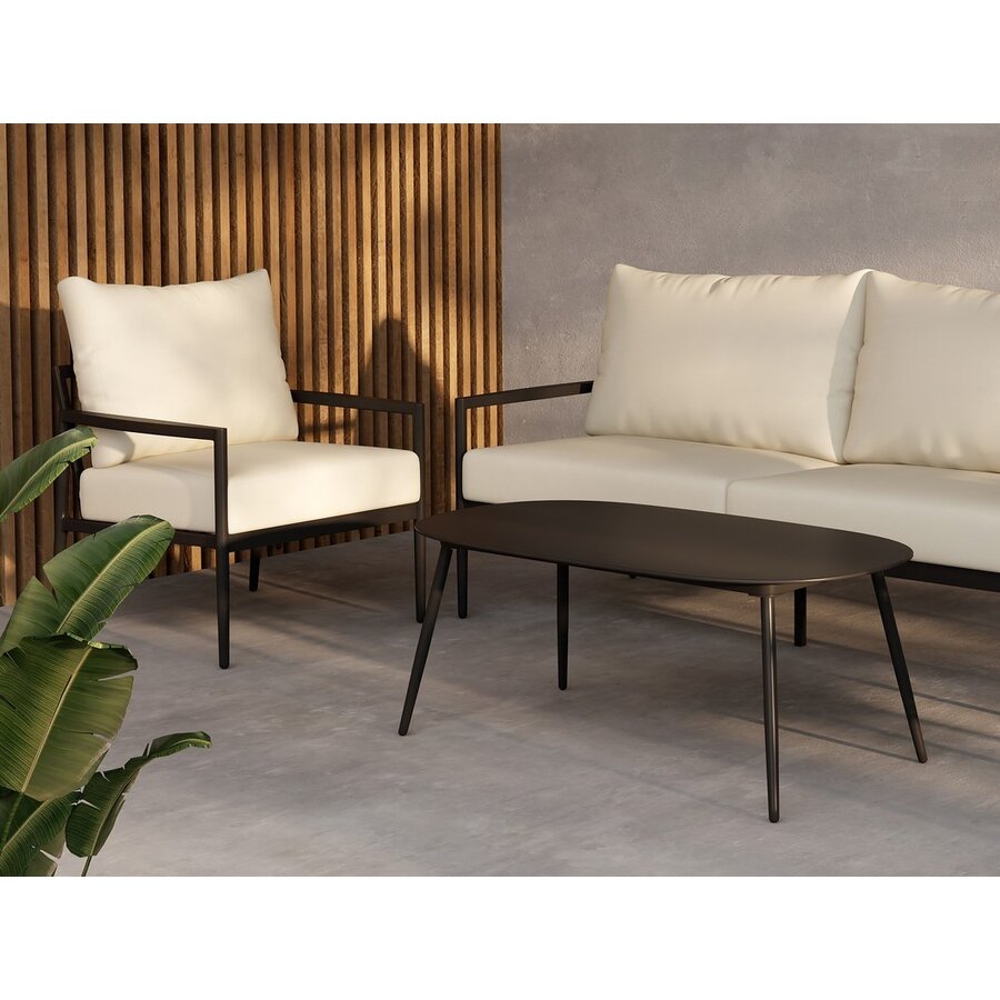 Taromina 4-Delige Loungeset Beige/Zwart