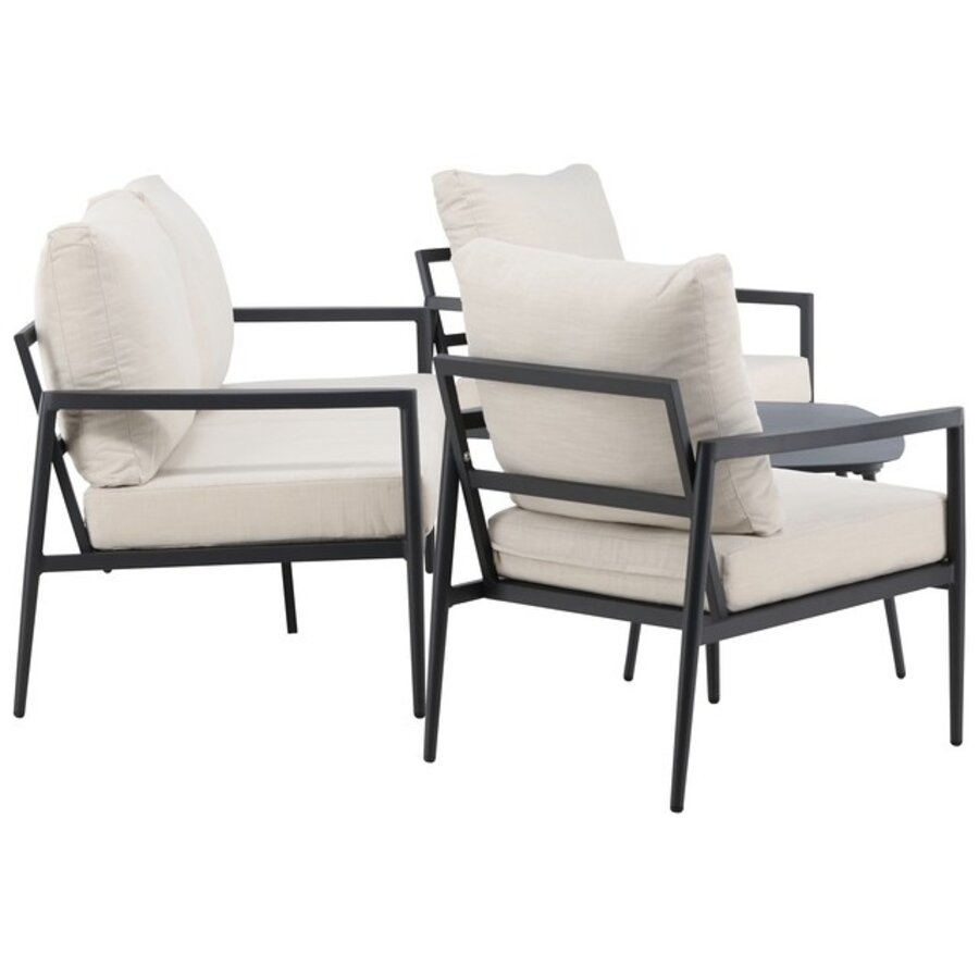 Taromina 4-Delige Loungeset Beige/Zwart